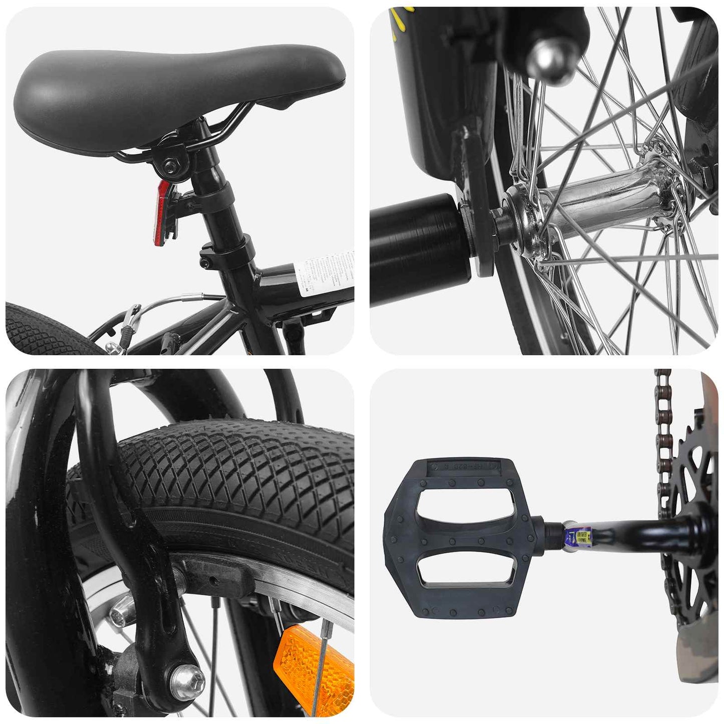 vidaXL BMX Ποδήλατο 20 ίντσες για πάνω από 9 ετών Μαύρο