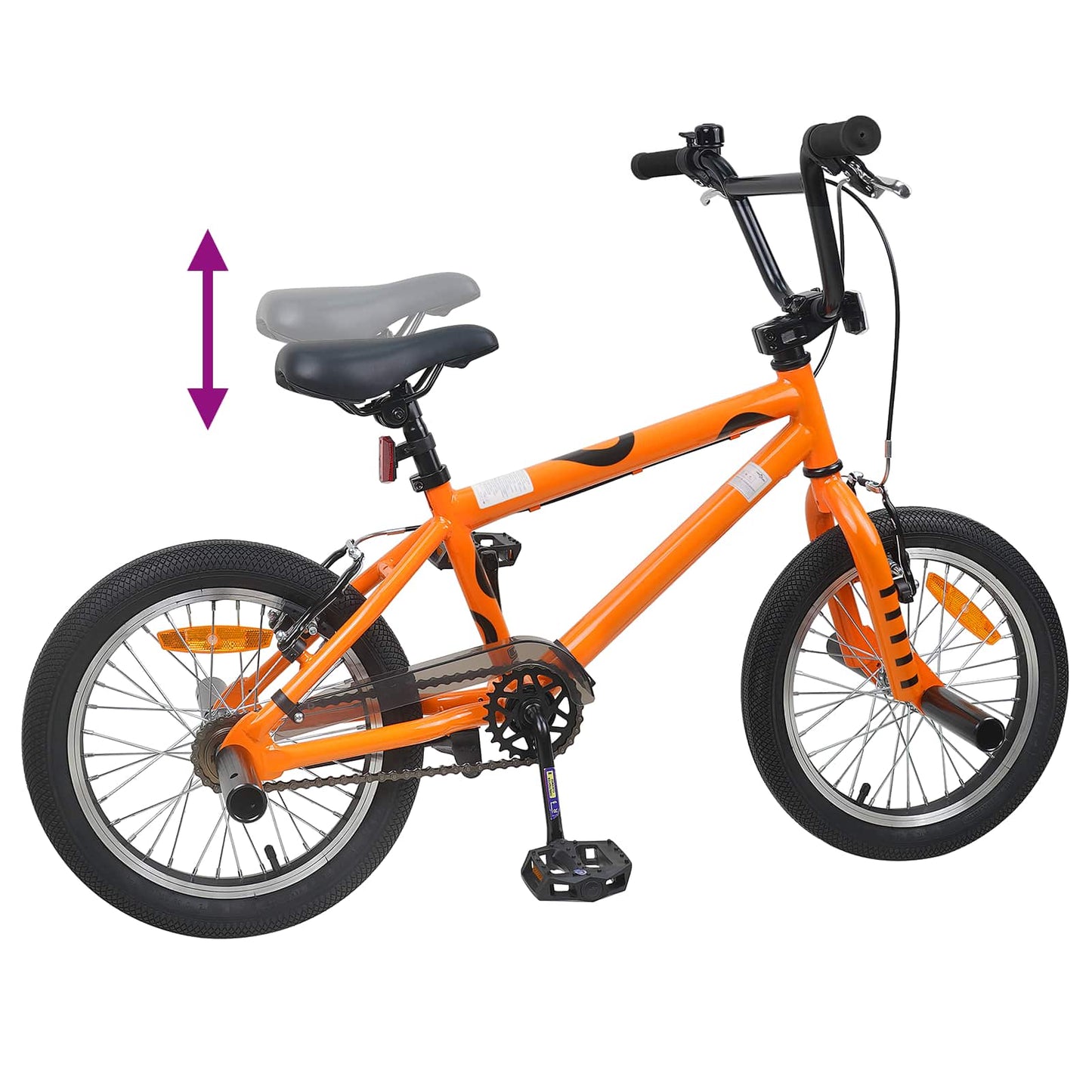 vidaXL BMX Ποδήλατο 16 ίντσες για παιδιά 5-8 ετών Πορτοκαλί