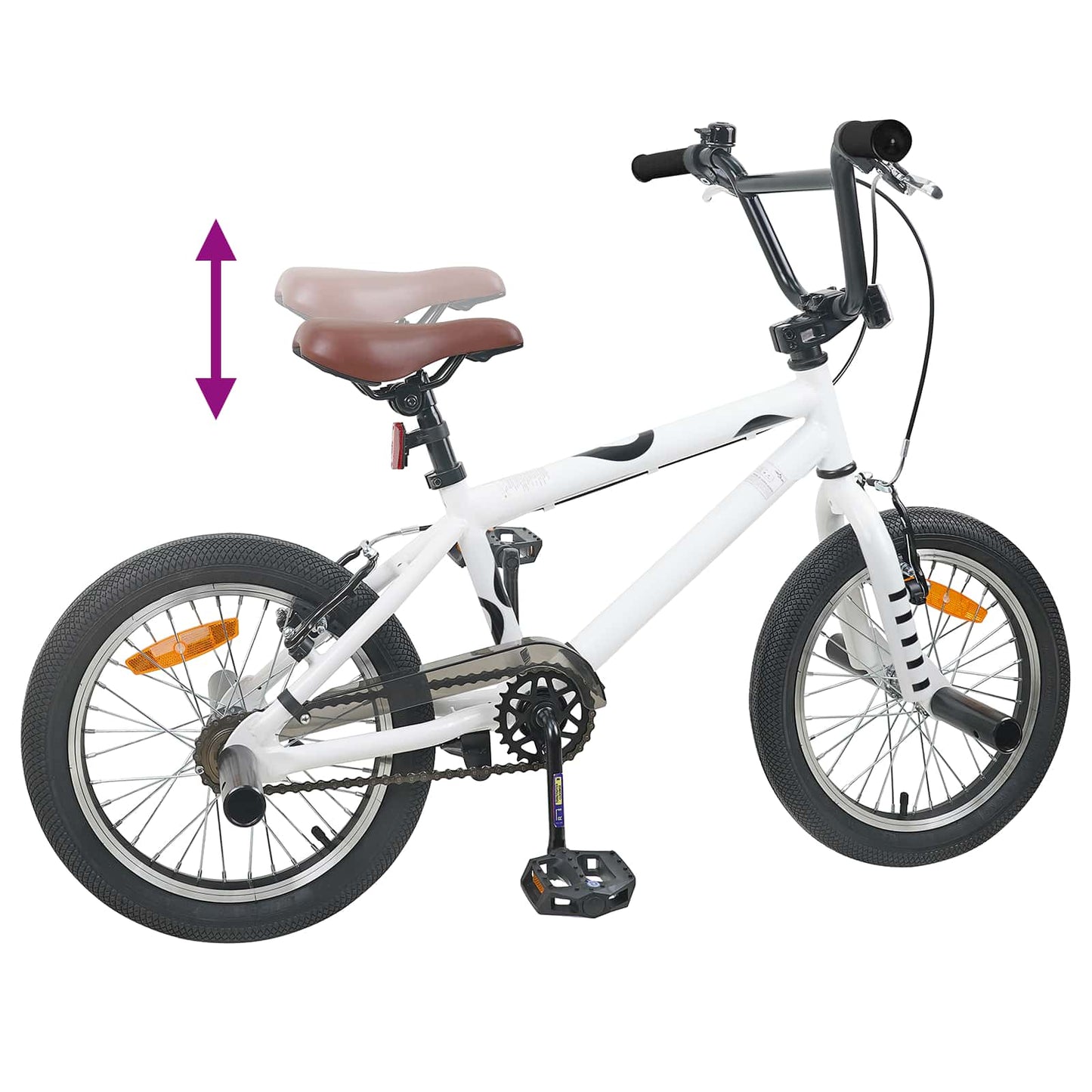 vidaXL BMX Ποδήλατο 16 ίντσες για παιδιά 5-8 ετών Λευκό
