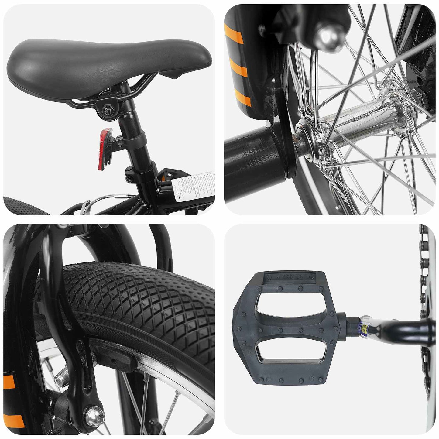 vidaXL BMX Ποδήλατο 16 ίντσες για παιδιά 5-8 ετών Μαύρο