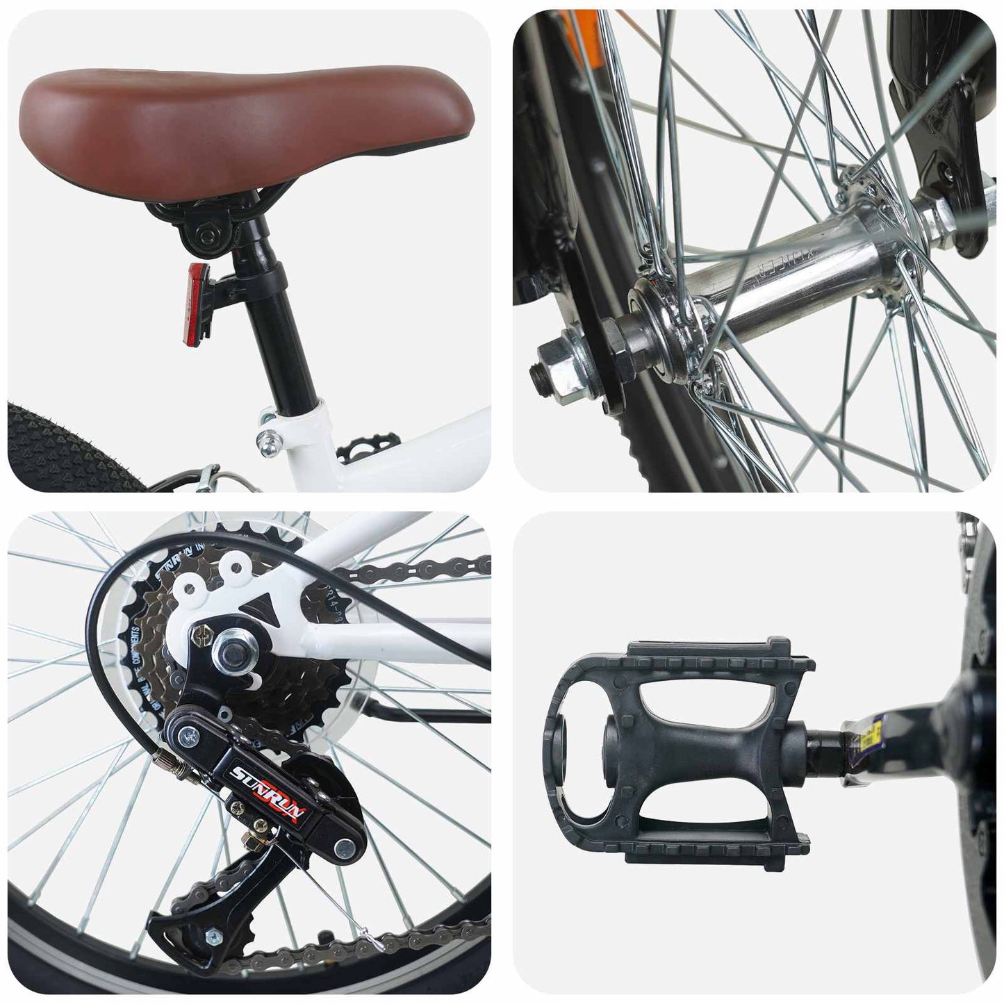 vidaXL Ορεινό Ποδήλατο 24 ίντσες 6-Speed για 8-12 ετών Λευκός