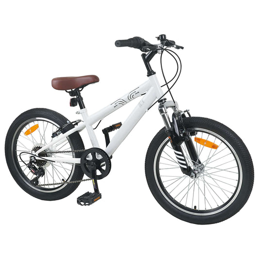 vidaXL Ορεινό Ποδήλατο 24 ίντσες 6-Speed για 8-12 ετών Λευκός