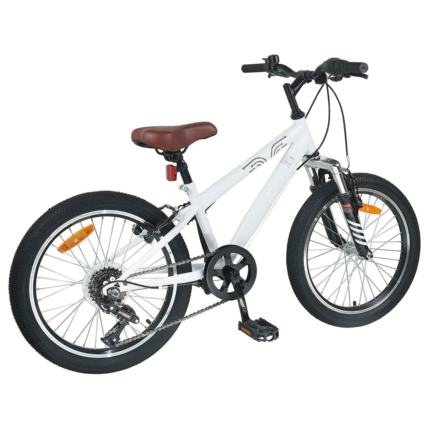 vidaXL Ορεινό Ποδήλατο 24 ίντσες 6-Speed για 8-12 ετών Λευκός