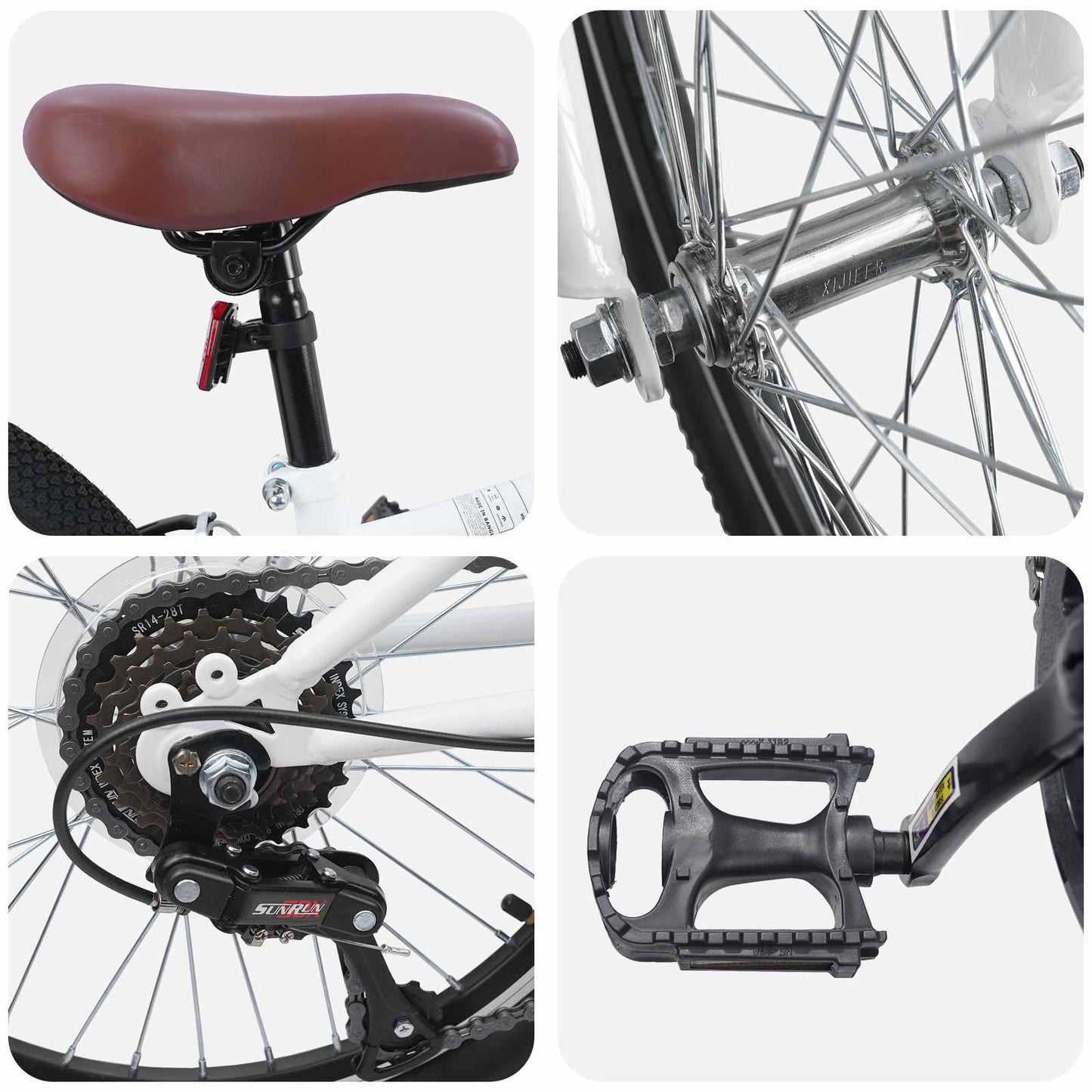 vidaXL Ορεινό Ποδήλατο 20 ίντσες 6-Speed για παιδιά 5-8 ετών Λευκό