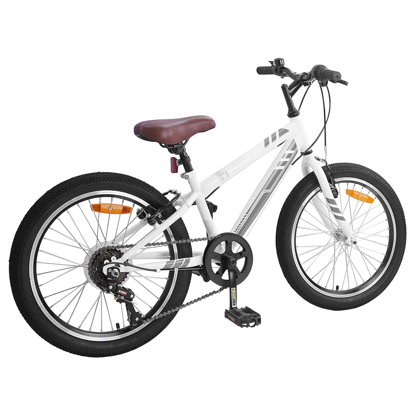 vidaXL Ορεινό Ποδήλατο 24 ίντσες 6-Speed για 8-12 ετών Λευκό