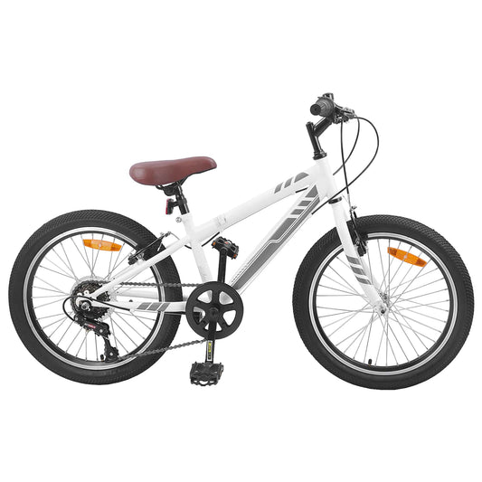 vidaXL Ορεινό Ποδήλατο 24 ίντσες 6-Speed για 8-12 ετών Λευκό