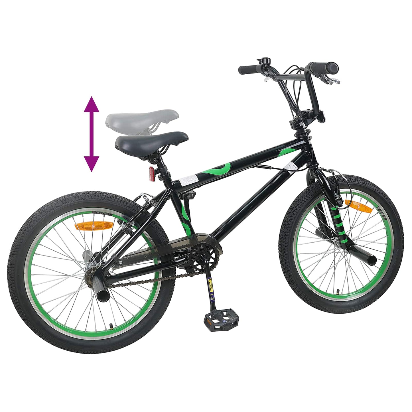 vidaXL BMX Ποδήλατο 20 ίντσες για πάνω από 9 ετών Μαύρο
