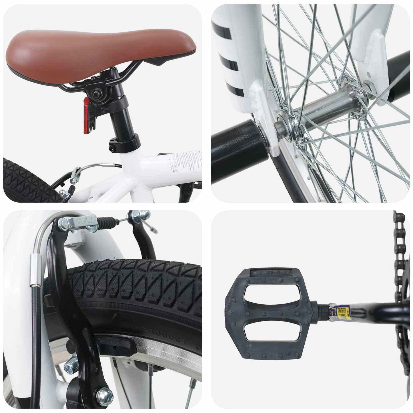 vidaXL BMX Ποδήλατο 20 ίντσες για πάνω από 9 ετών Λευκό