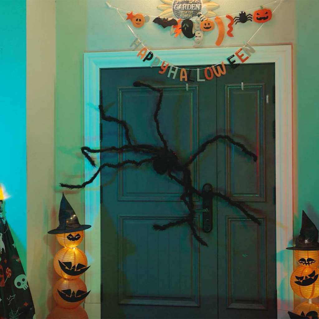 vidaXL Διακόσμηση Halloween Αράχνη 6 pcs Μαύρο 75 cm