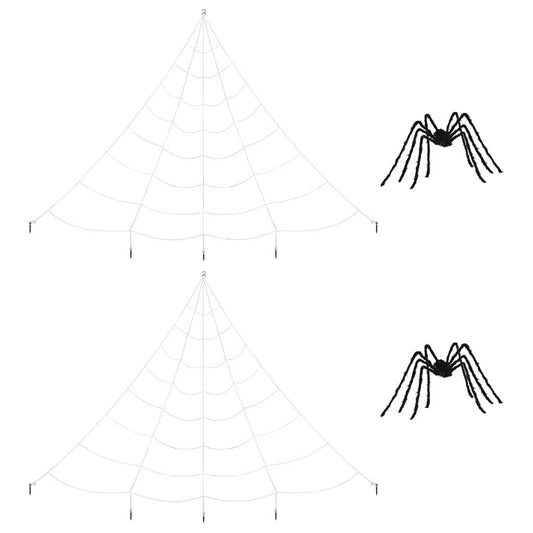 vidaXL Διακόσμηση Σαρακιού Χαλοουίν με Ιστός 2 pcs Μαύρο και λευκό 200 εκ.