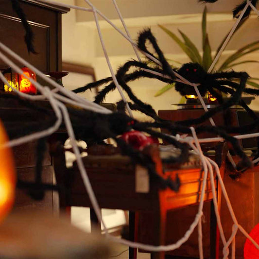 vidaXL Διακόσμηση Σαρακιού Χαλοουίν με Ιστός 4 pcs Μαύρο και λευκό 150 εκ.