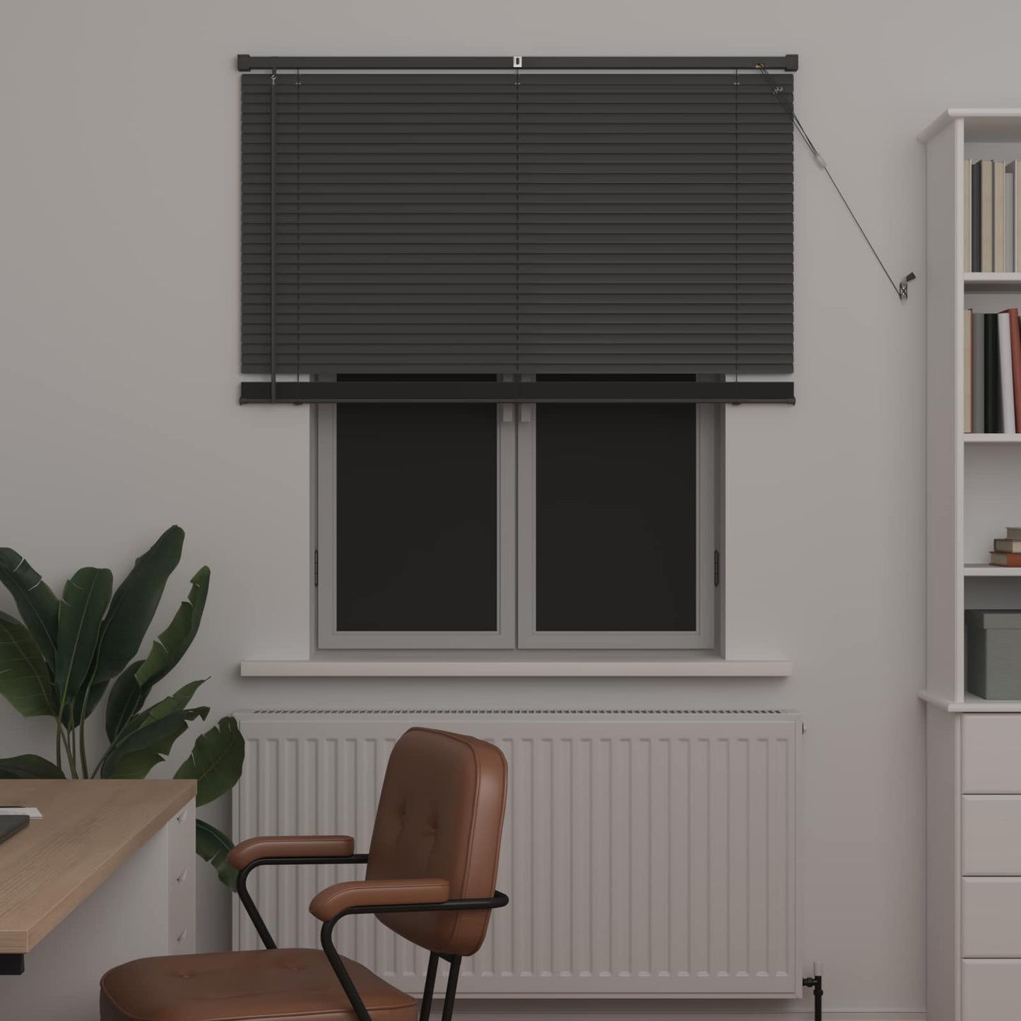vidaXL Βενετσιάνικη Σκίαση Ασημί Γκρι 150 x 110 εκ PVC