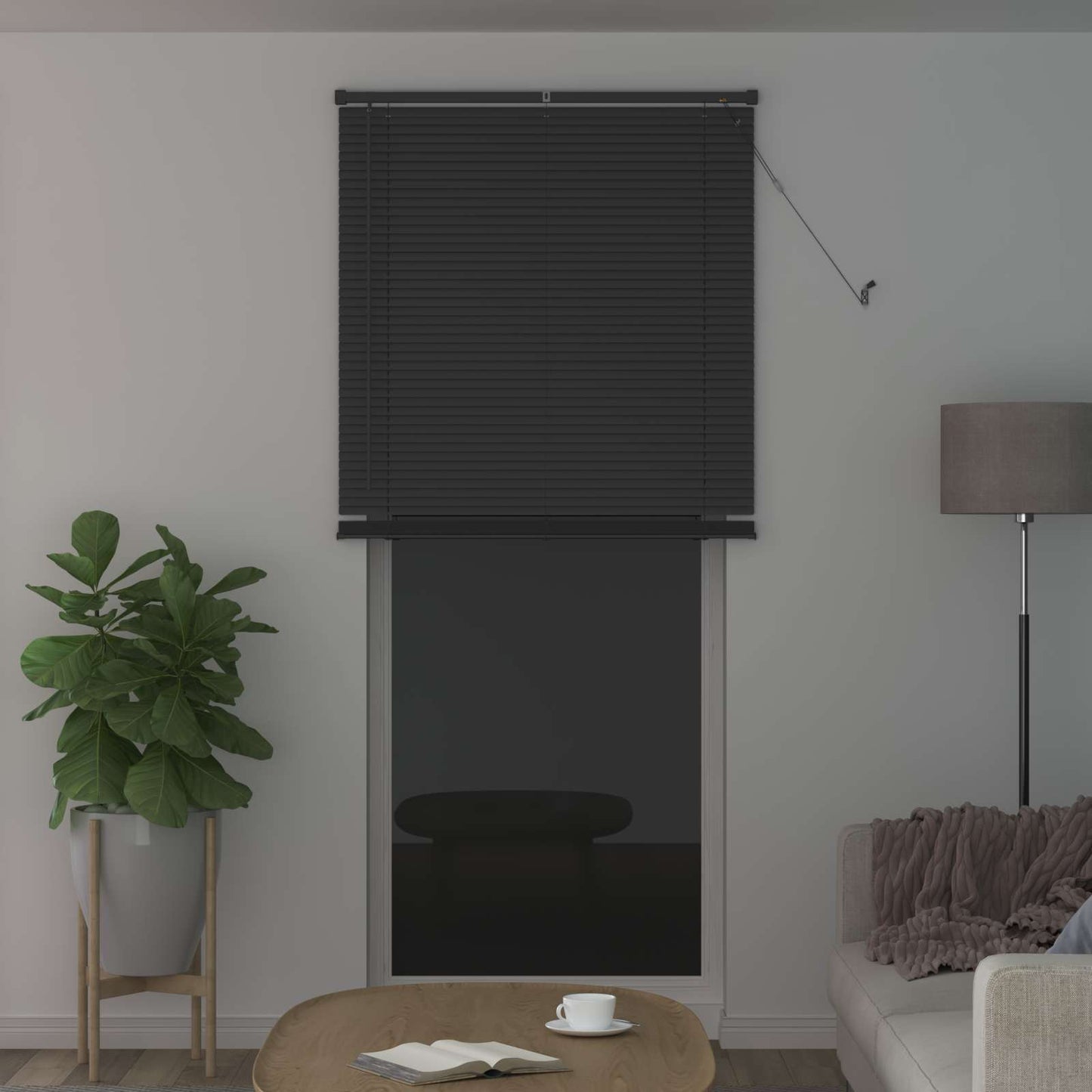 vidaXL Βενετσιάνικη Σκίαση Ασημί Γκρι 213 x 100 εκ PVC