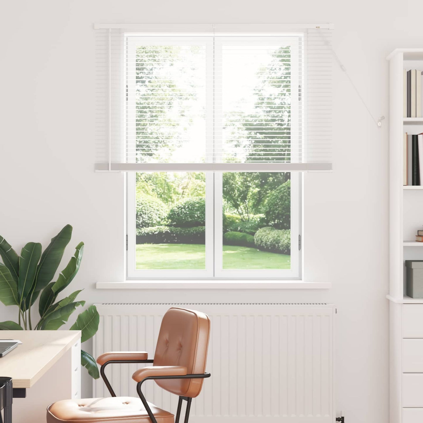 vidaXL Βενετσιάνικη Σκίαση Λευκός 150 x 120 cm PVC