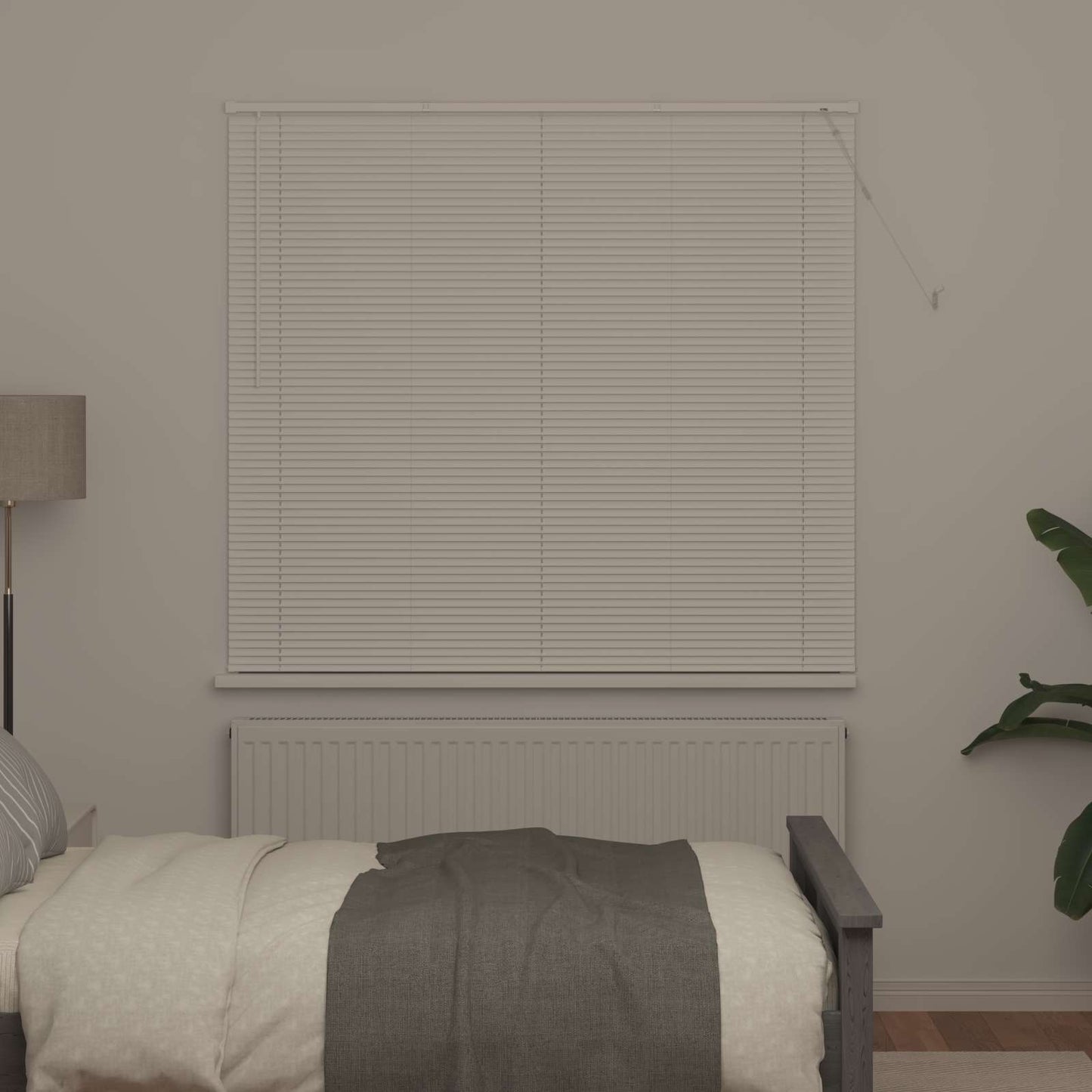 vidaXL Βενετσιάνικη Σκίαση Λευκός 150 x 160 cm 25 mm PVC