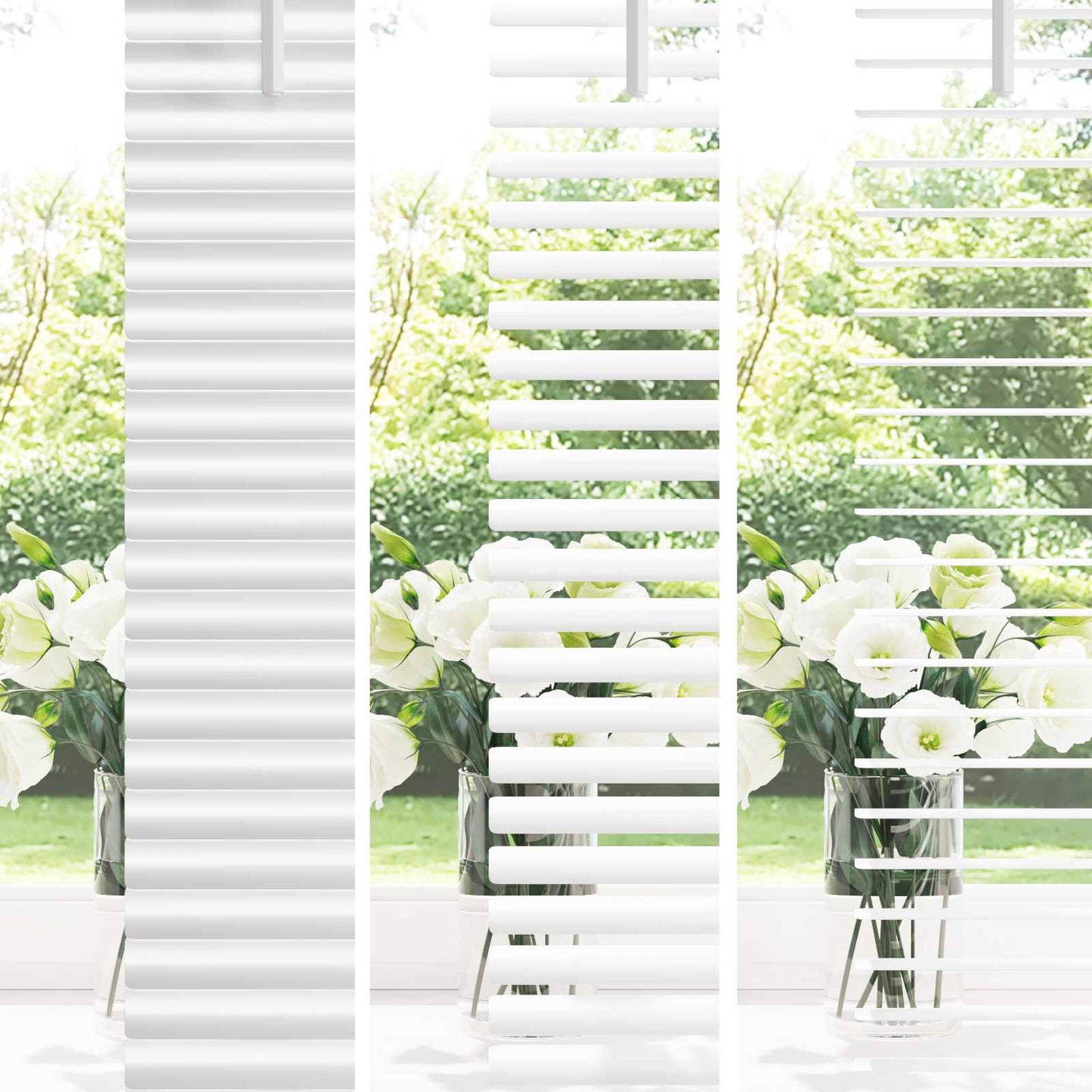 vidaXL Βενετσιάνικη Σκίαση Λευκός 150 x 160 cm 25 mm PVC