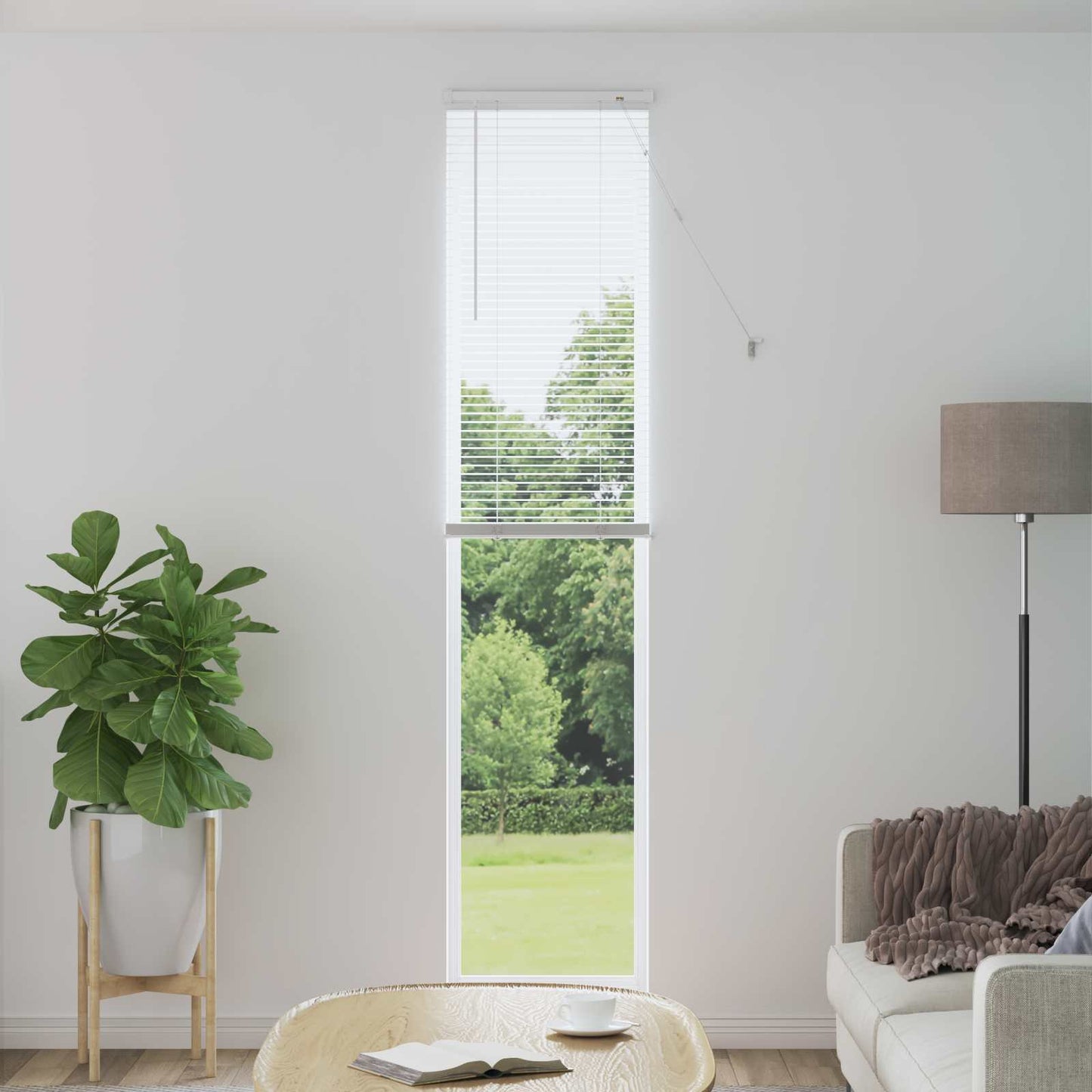vidaXL Βενετσιάνικη Σκίαση Λευκός 213 x 50 εκ PVC