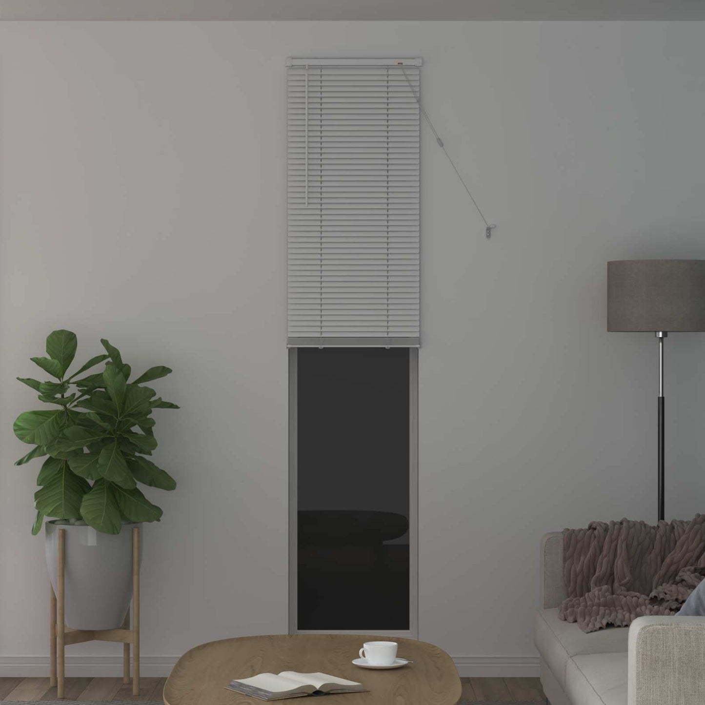 vidaXL Βενετσιάνικη Σκίαση Λευκός 213 x 60 εκ PVC