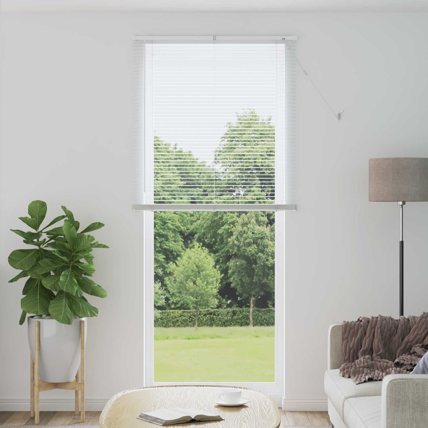 vidaXL Βενετσιάνικη Σκίαση Λευκός 213 x 80 εκ PVC