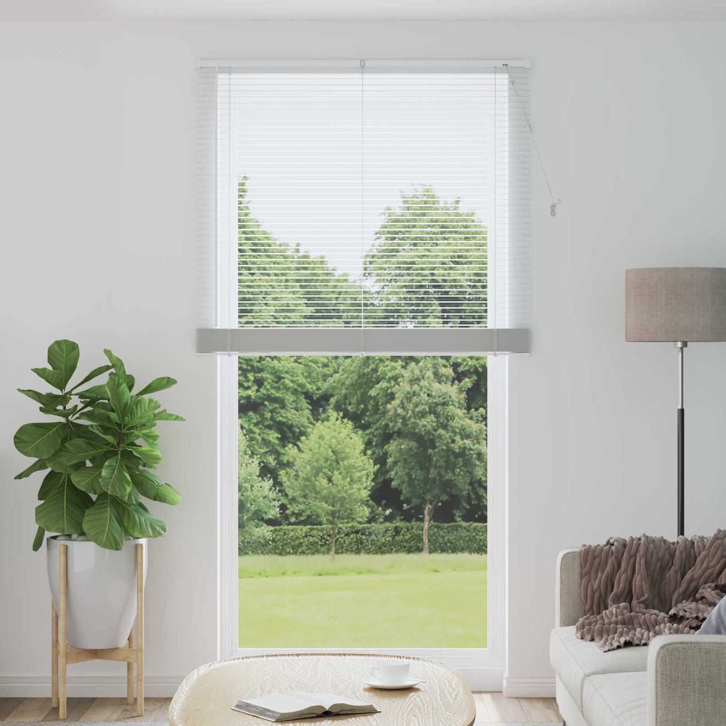 vidaXL Βενετσιάνικη Σκίαση Λευκός 213 x 110 εκ PVC
