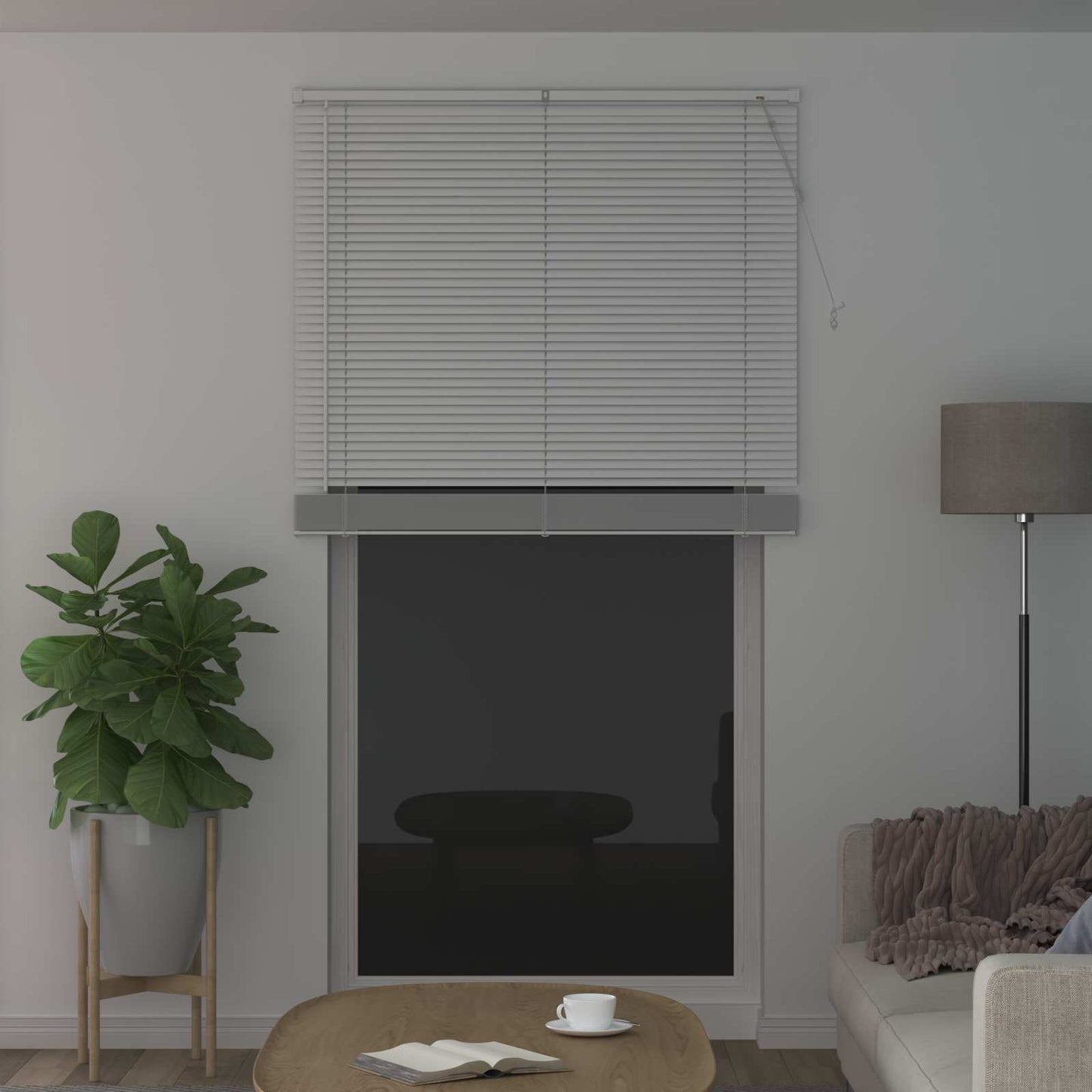 vidaXL Βενετσιάνικη Σκίαση Λευκός 213 x 110 εκ PVC