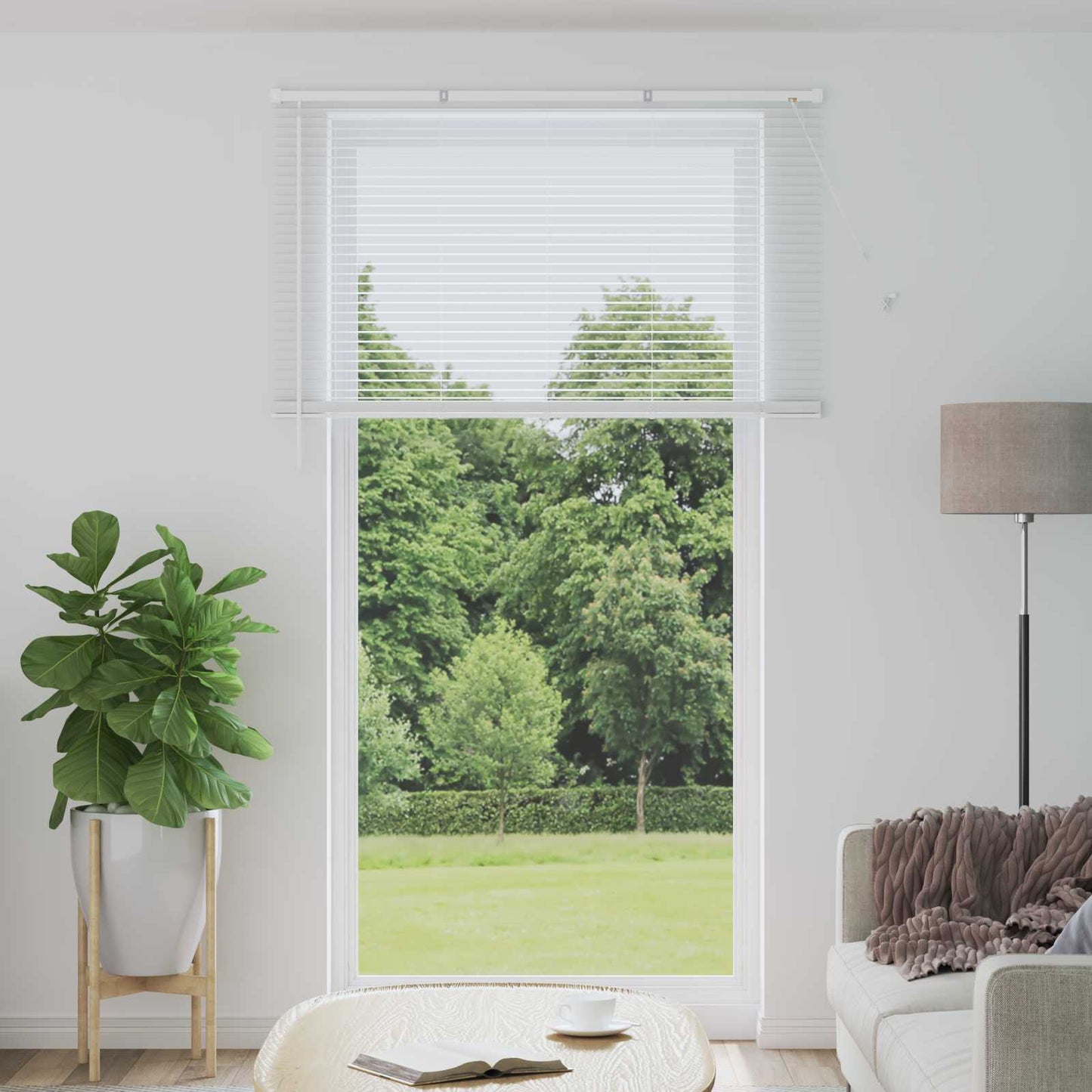 vidaXL Βενετσιάνικη Σκίαση Λευκός 213 x 150 εκ PVC