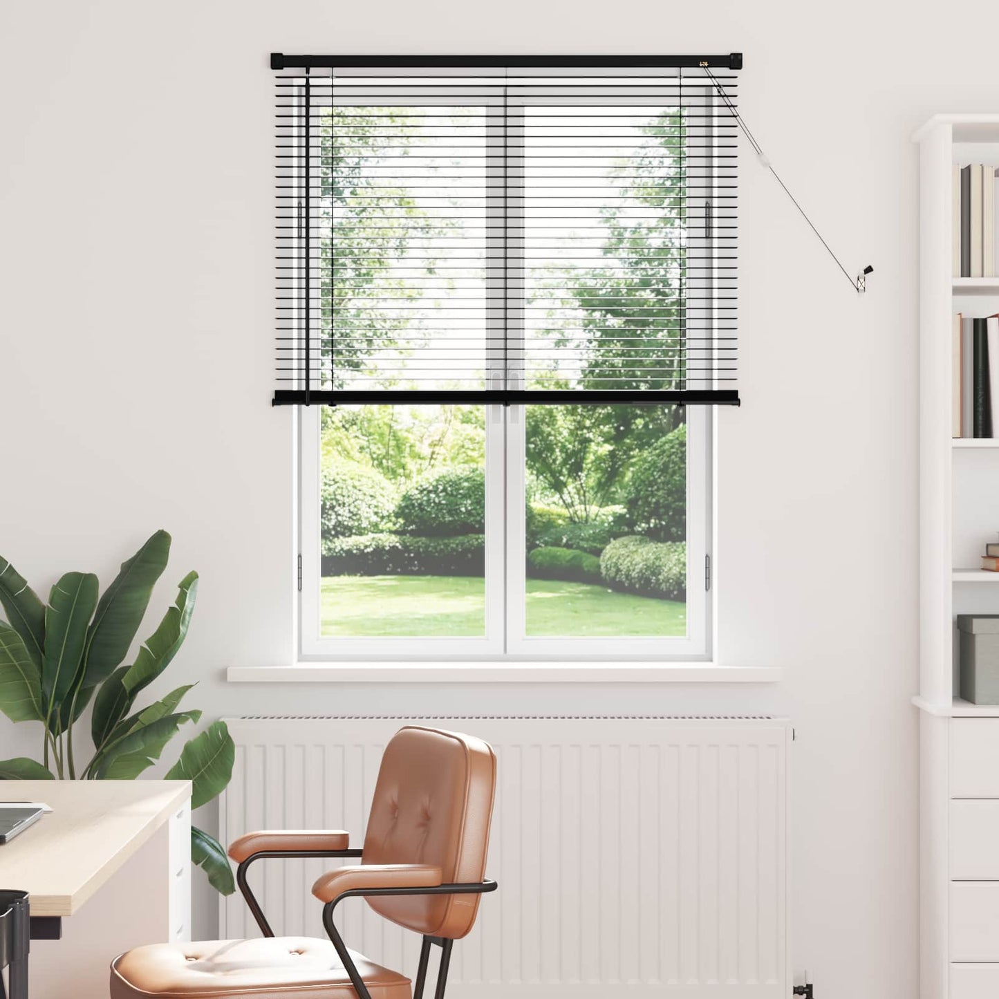 vidaXL Βενετσιάνικη Σκίαση Μαύρο 150 x 100 cm PVC