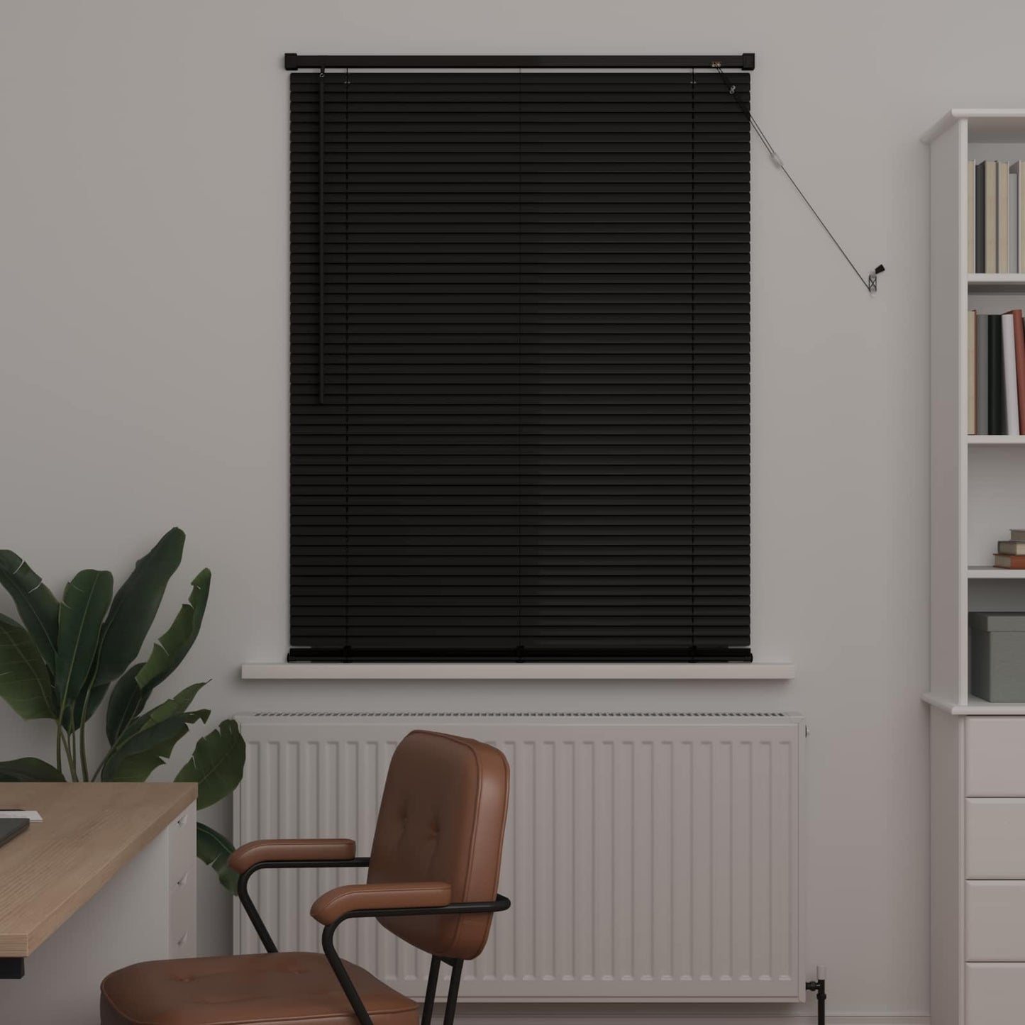 vidaXL Βενετσιάνικη Σκίαση Μαύρο 150 x 100 cm PVC