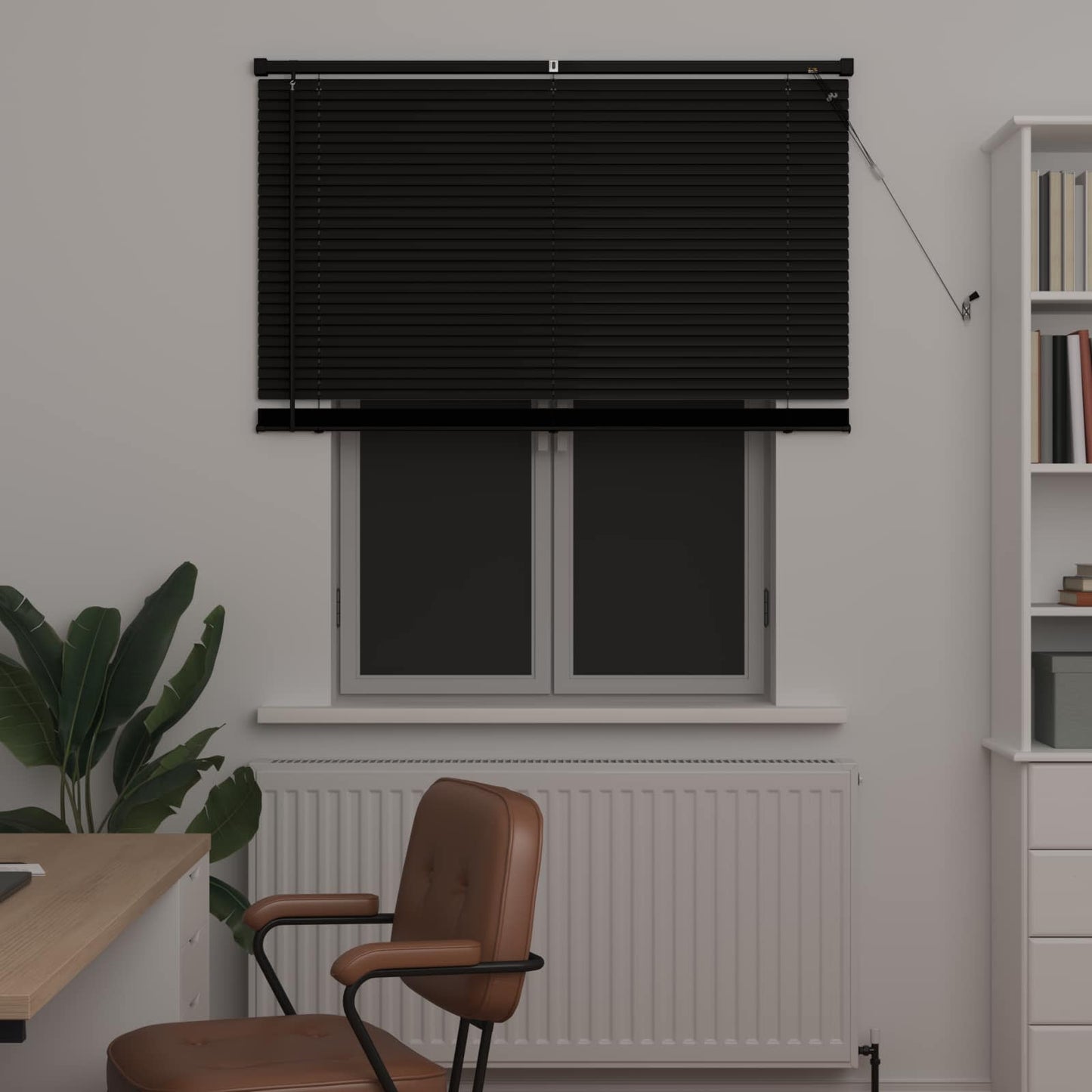 vidaXL Βενετσιάνικη Σκίαση Μαύρο 150 x 120 cm PVC