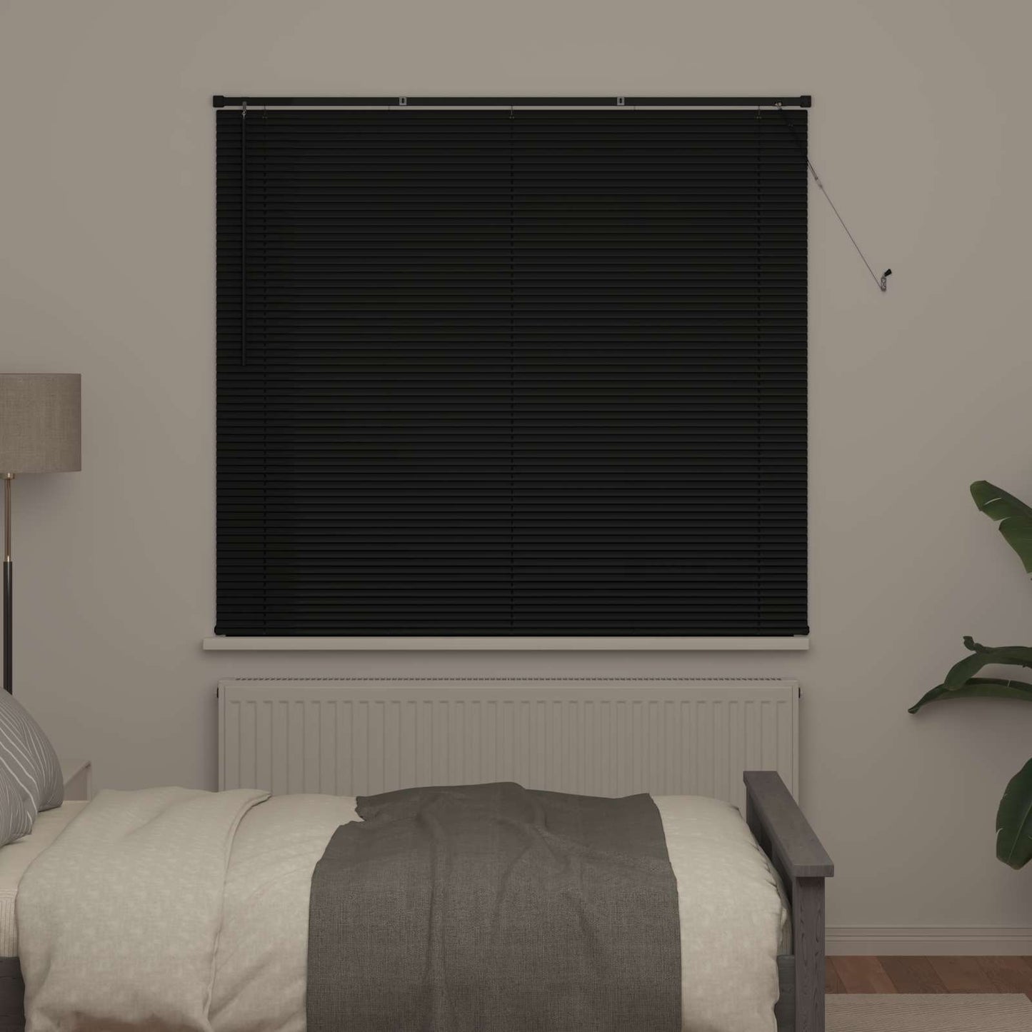 vidaXL Βενετσιάνικη Σκίαση Μαύρο 150 x 160 cm 25 mm PVC