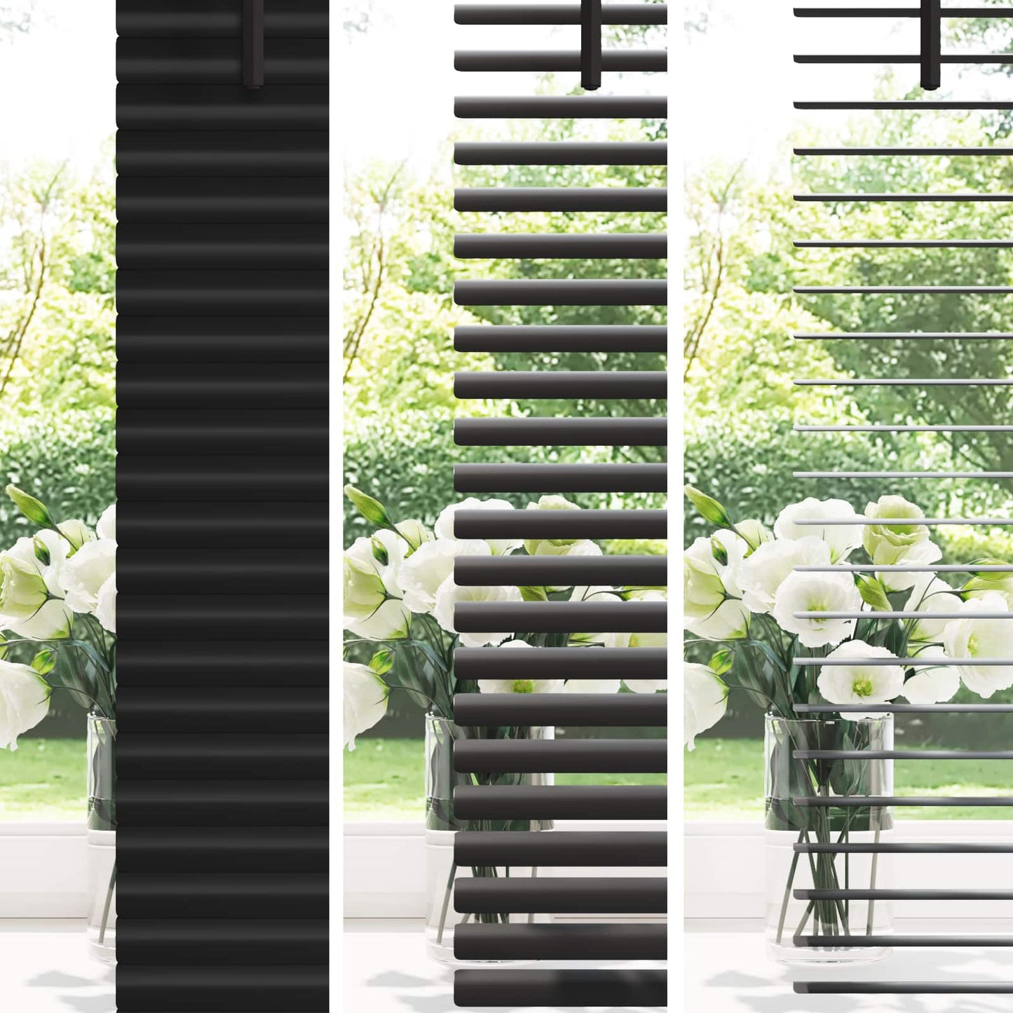 vidaXL Βενετσιάνικη Σκίαση Μαύρο 150 x 160 cm 25 mm PVC