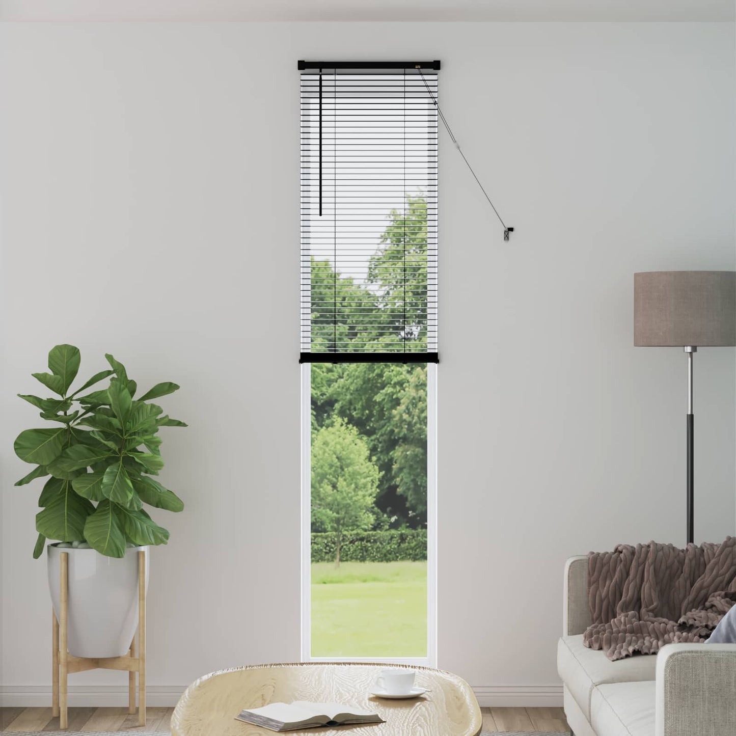 vidaXL Βενετσιάνικη Σκίαση Μαύρο 213 x 50 εκ PVC