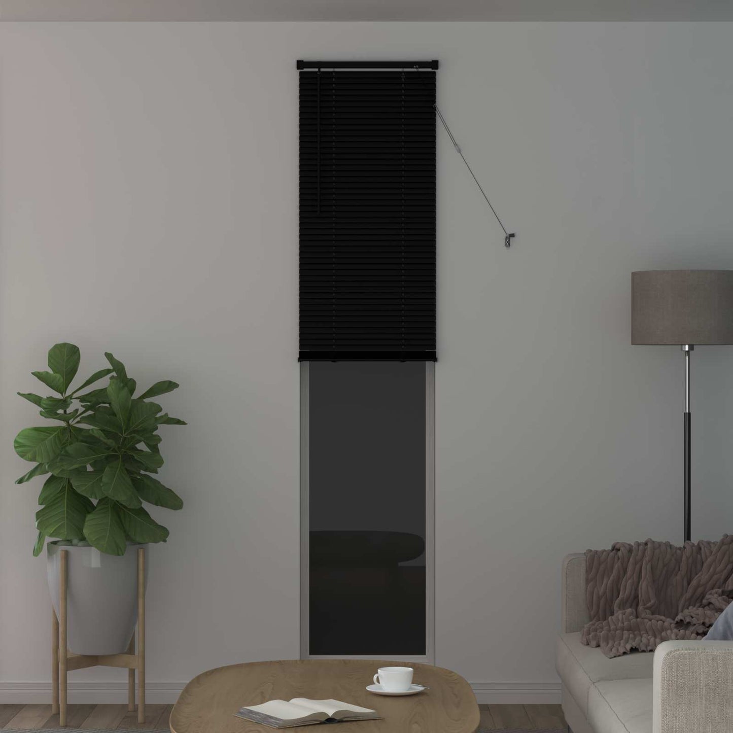 vidaXL Βενετσιάνικη Σκίαση Μαύρο 213 x 50 εκ PVC