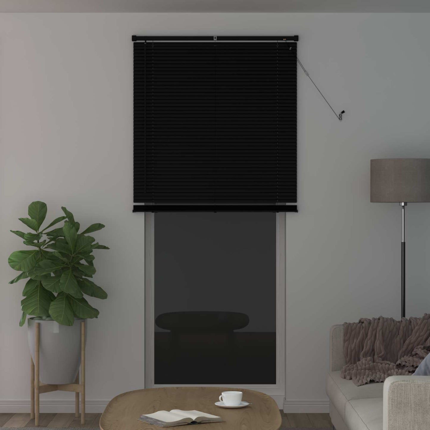 vidaXL Βενετσιάνικη Σκίαση Μαύρο 213 x 80 εκ PVC