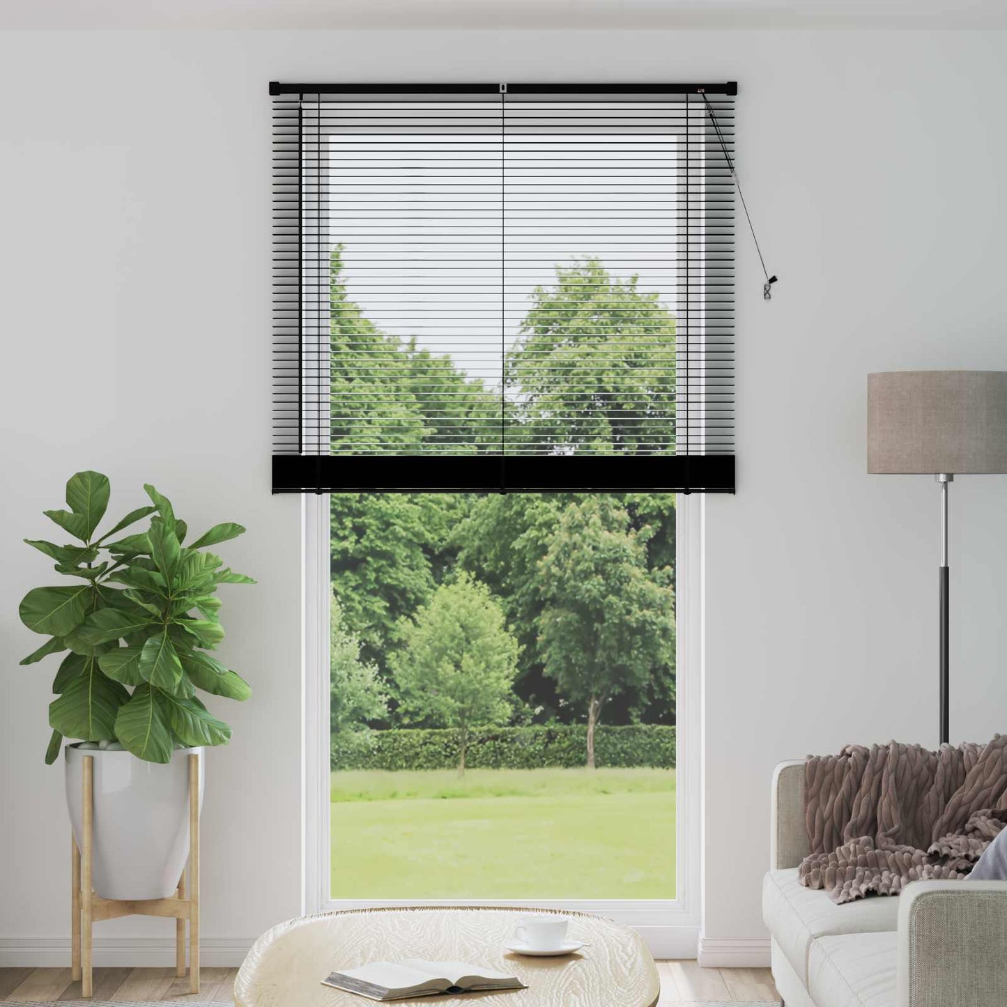 vidaXL Βενετσιάνικη Σκίαση Μαύρο 213 x 120 εκ PVC