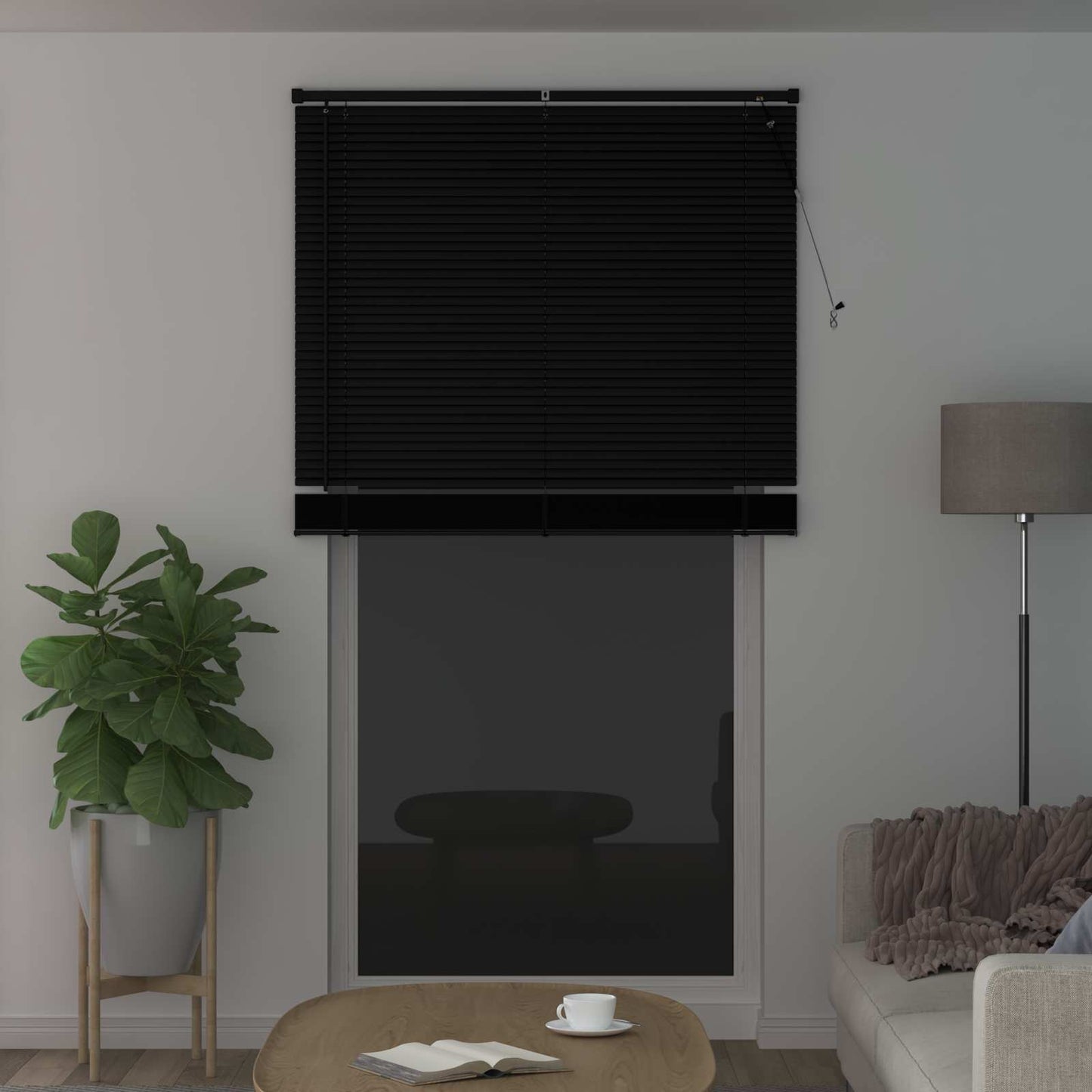 vidaXL Βενετσιάνικη Σκίαση Μαύρο 213 x 120 εκ PVC
