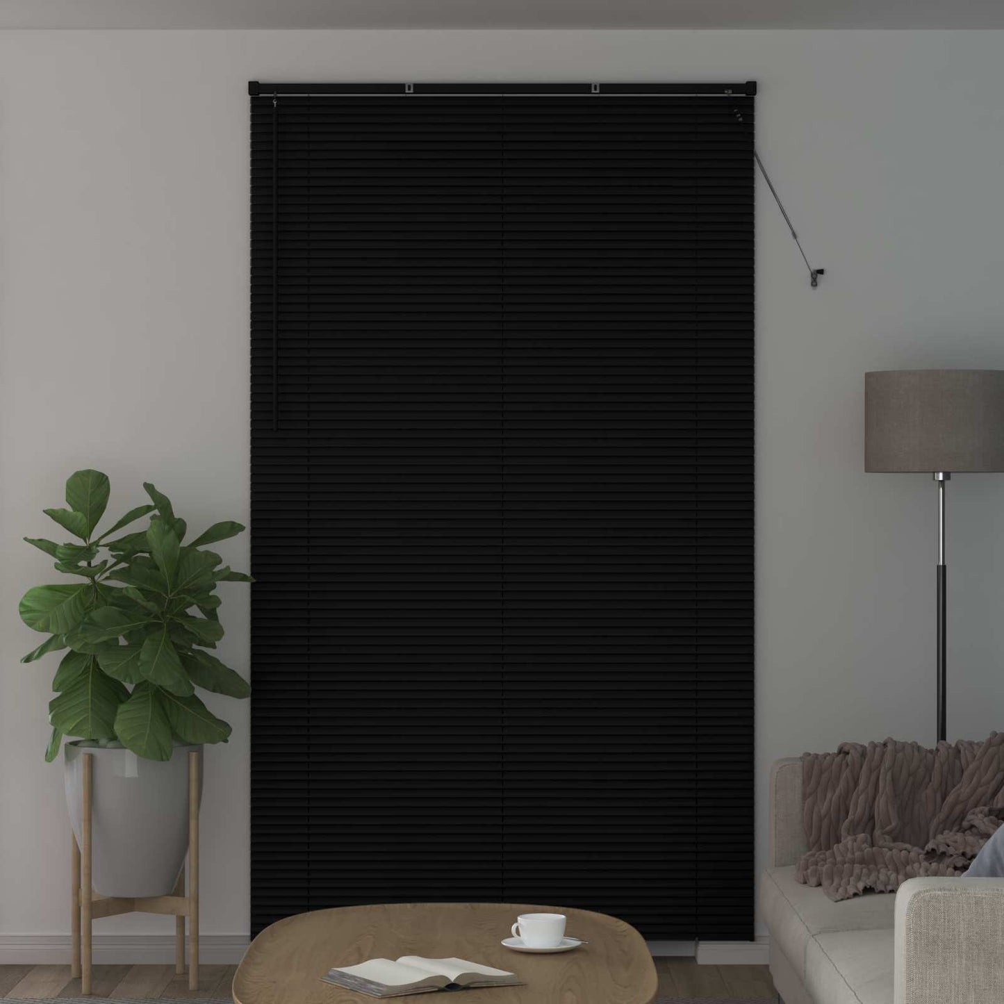 vidaXL Βενετσιάνικη Σκίαση Μαύρο 213 x 130 εκ PVC