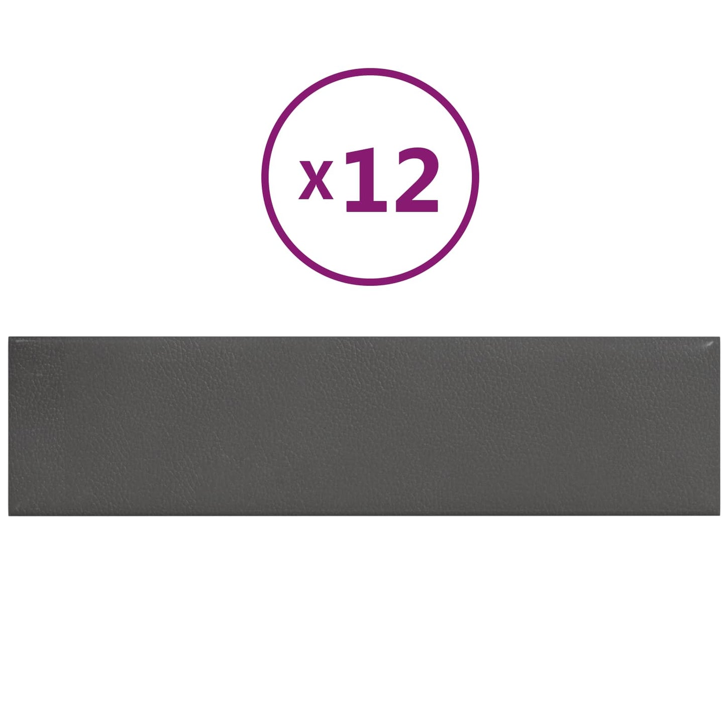 vidaXL Κεφαλάρι Τοίχου 12 pcs 60 x 15 cm Γκρι ύφασμα