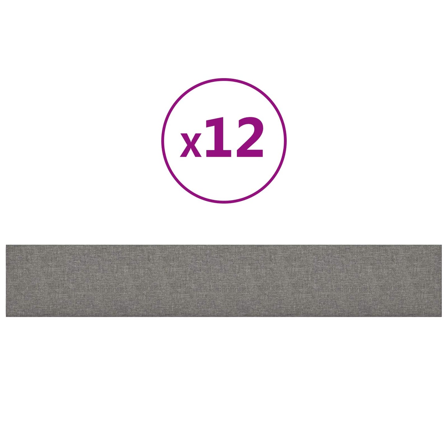 vidaXL Κεφαλάρι Τοίχου 12 pcs 90 x 15 cm Ανοιχτό γκρι ύφασμα