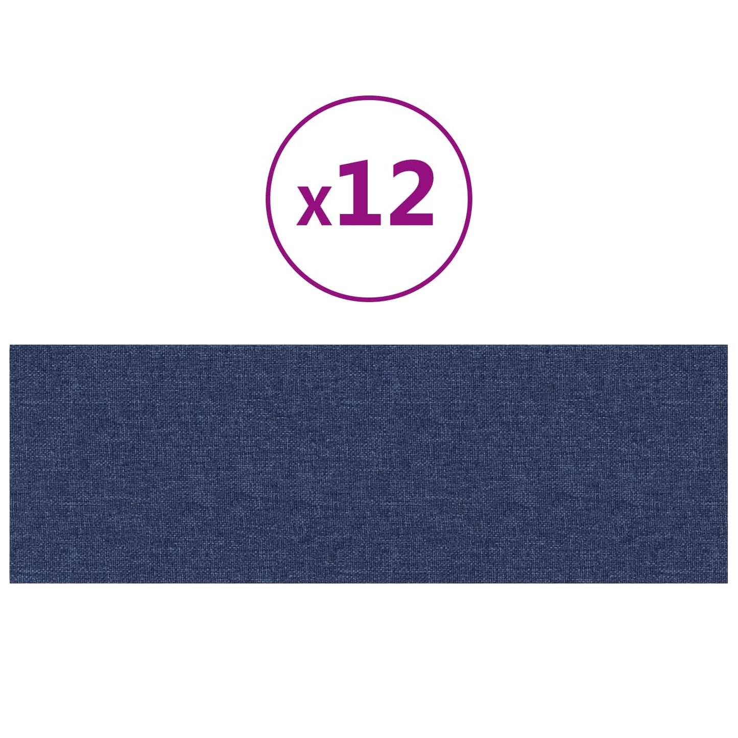 vidaXL Κεφαλάρι Τοίχου 12 pcs 90 x 30 cm Μπλε ύφασμα