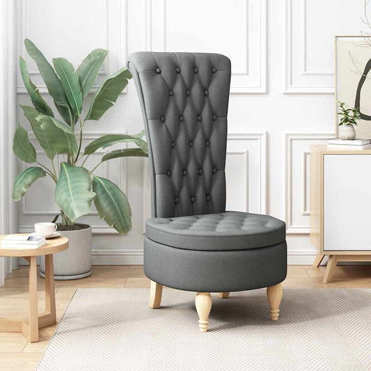 vidaXL Καναπέ με κουβέρτα Σκούρο Γκρι 56,5 x 70 x 110 εκ ύφασμα