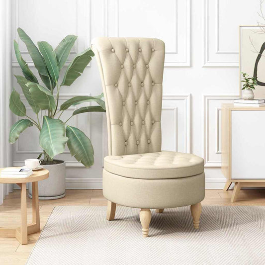 vidaXL Καναπέ με κουβέρτα Κρεμ 56,5 x 70 x 110 εκ ύφασμα