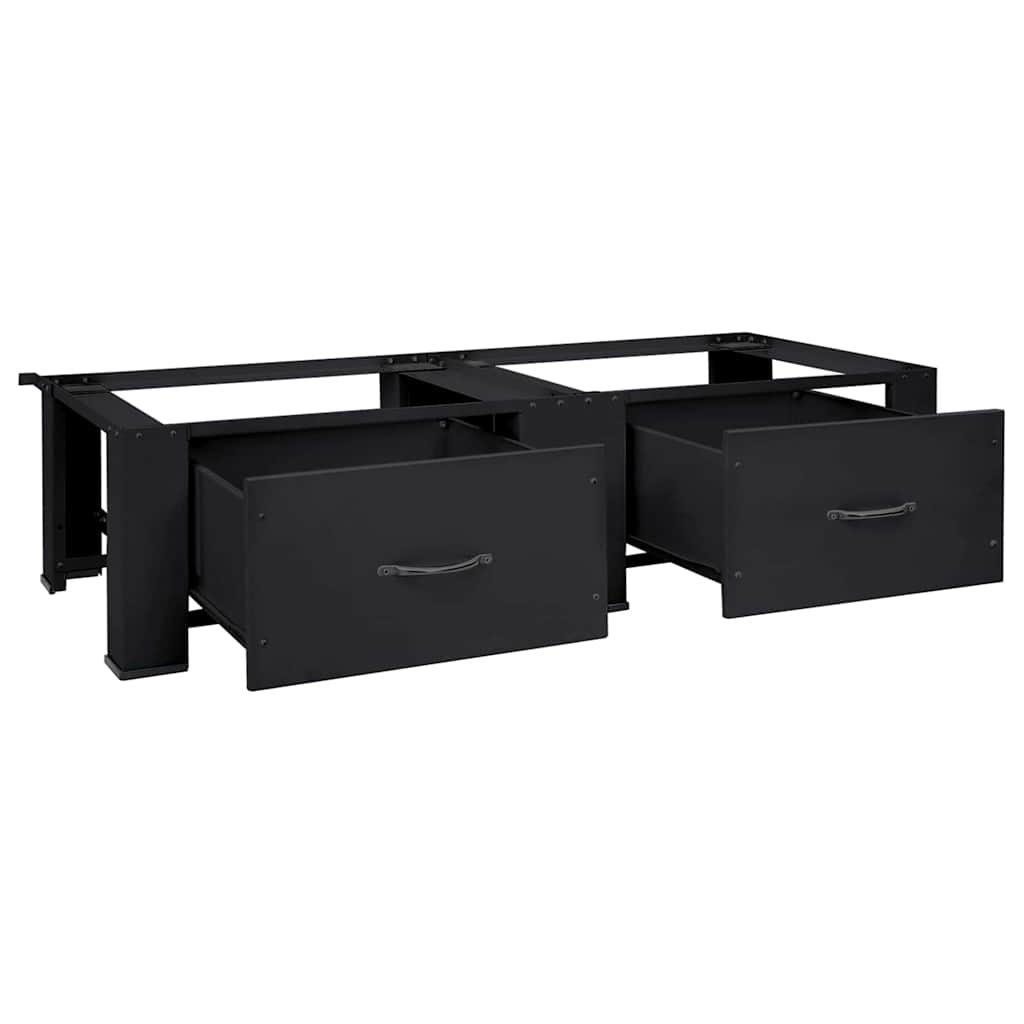 vidaXL Βάση Πλυντηρίου Ρούχων 2 τεμ. Μαύρο 127 x 54,5 x 32,5 εκ Ατσάλι