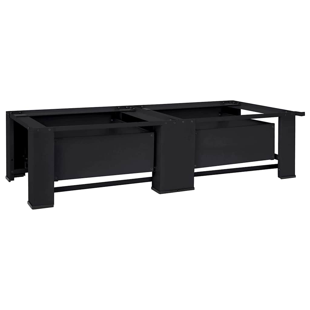 vidaXL Βάση Πλυντηρίου Ρούχων 2 τεμ. Μαύρο 127 x 54,5 x 32,5 εκ Ατσάλι