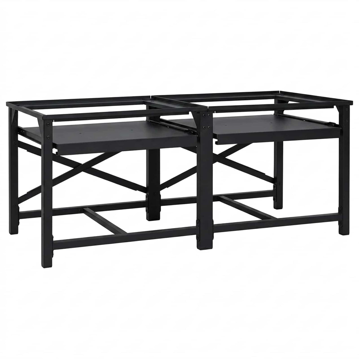 vidaXL Βάση Πλυντηρίου Ρούχων 2 τεμ. Μαύρο 120 x 56 x 52 εκ Ατσάλι