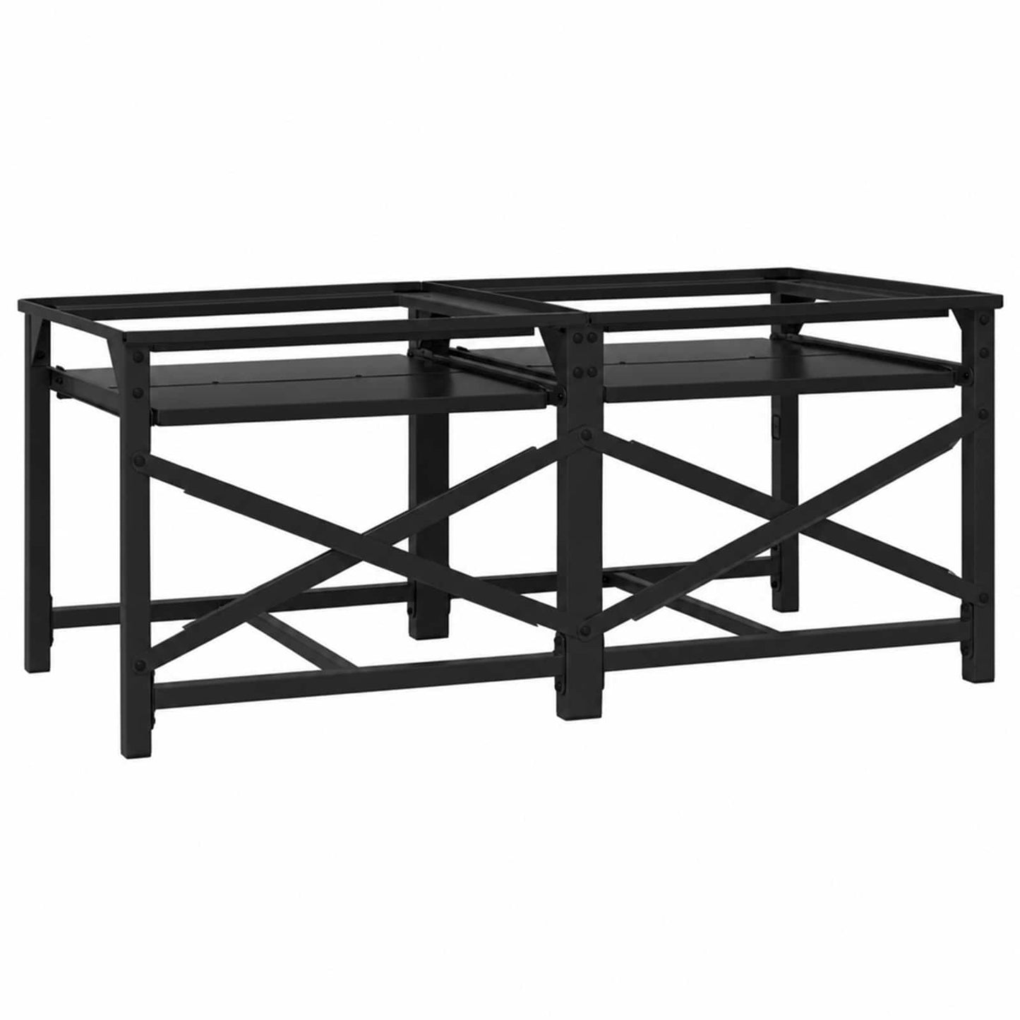 vidaXL Βάση Πλυντηρίου Ρούχων 2 τεμ. Μαύρο 120 x 56 x 52 εκ Ατσάλι