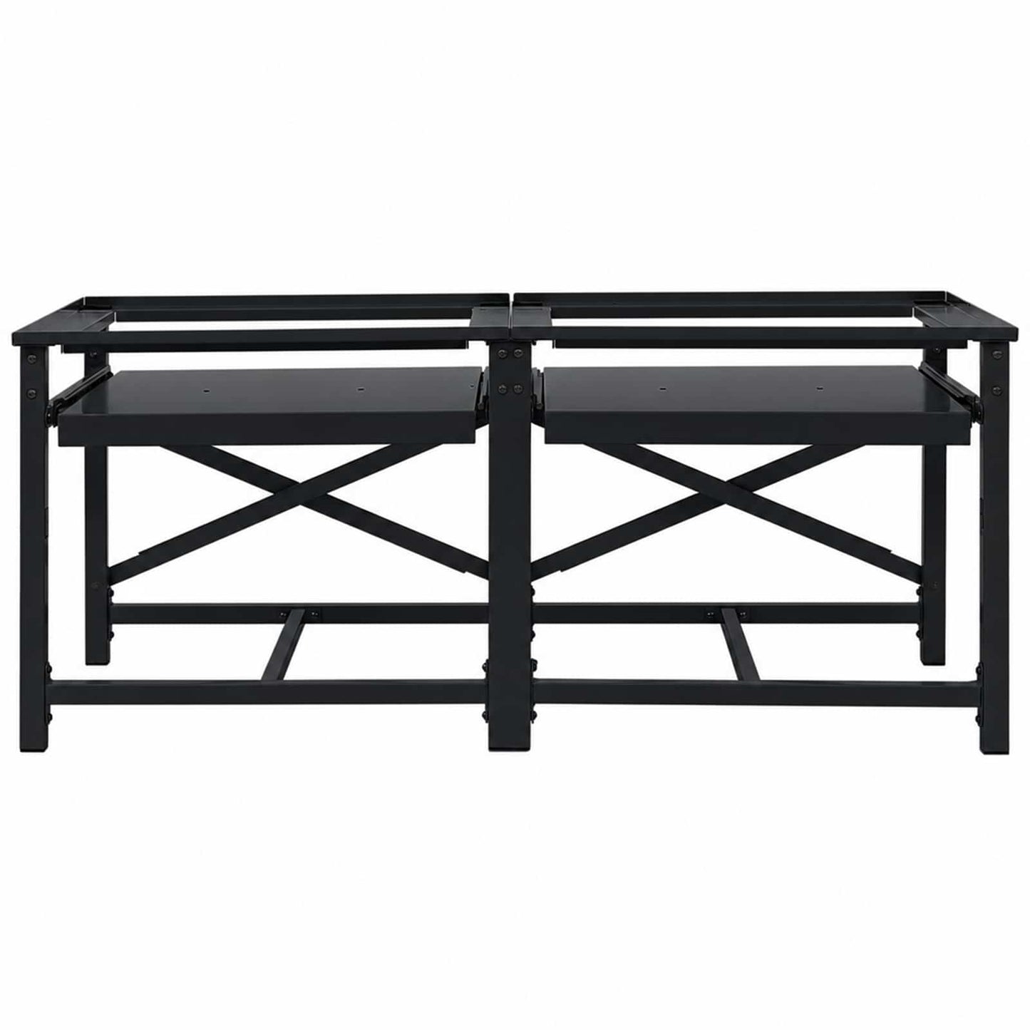 vidaXL Βάση Πλυντηρίου Ρούχων 2 τεμ. Μαύρο 120 x 56 x 52 εκ Ατσάλι