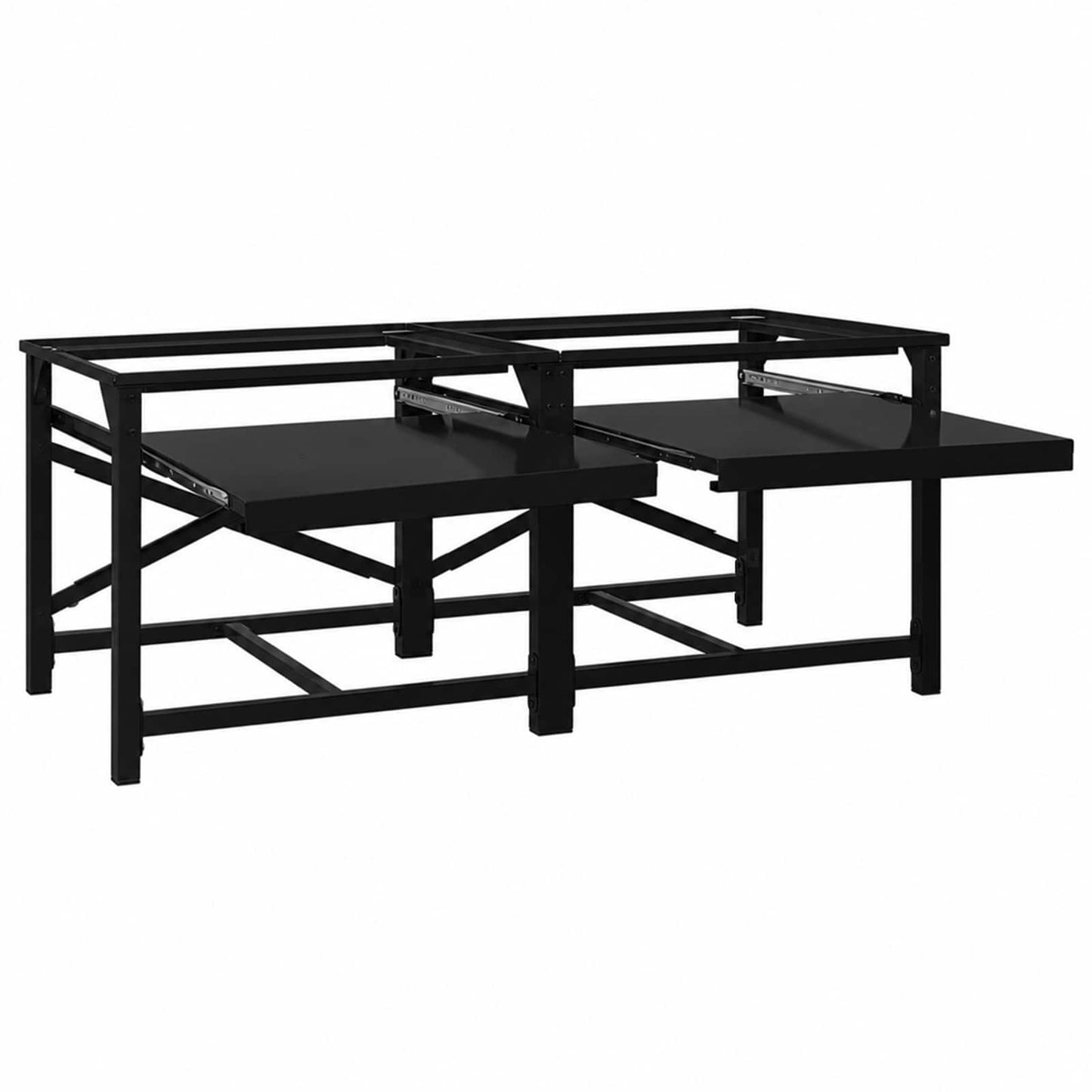 vidaXL Βάση Πλυντηρίου Ρούχων 2 τεμ. Μαύρο 120 x 56 x 52 εκ Ατσάλι