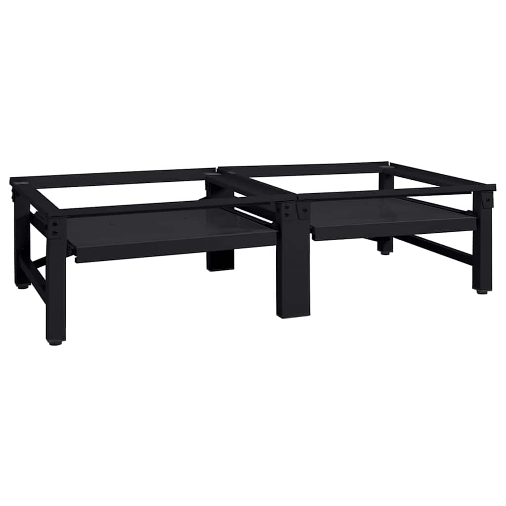 vidaXL Βάση Πλυντηρίου Ρούχων 2 τεμ. Μαύρο 124,5 x 61,5 x 32,5 εκ