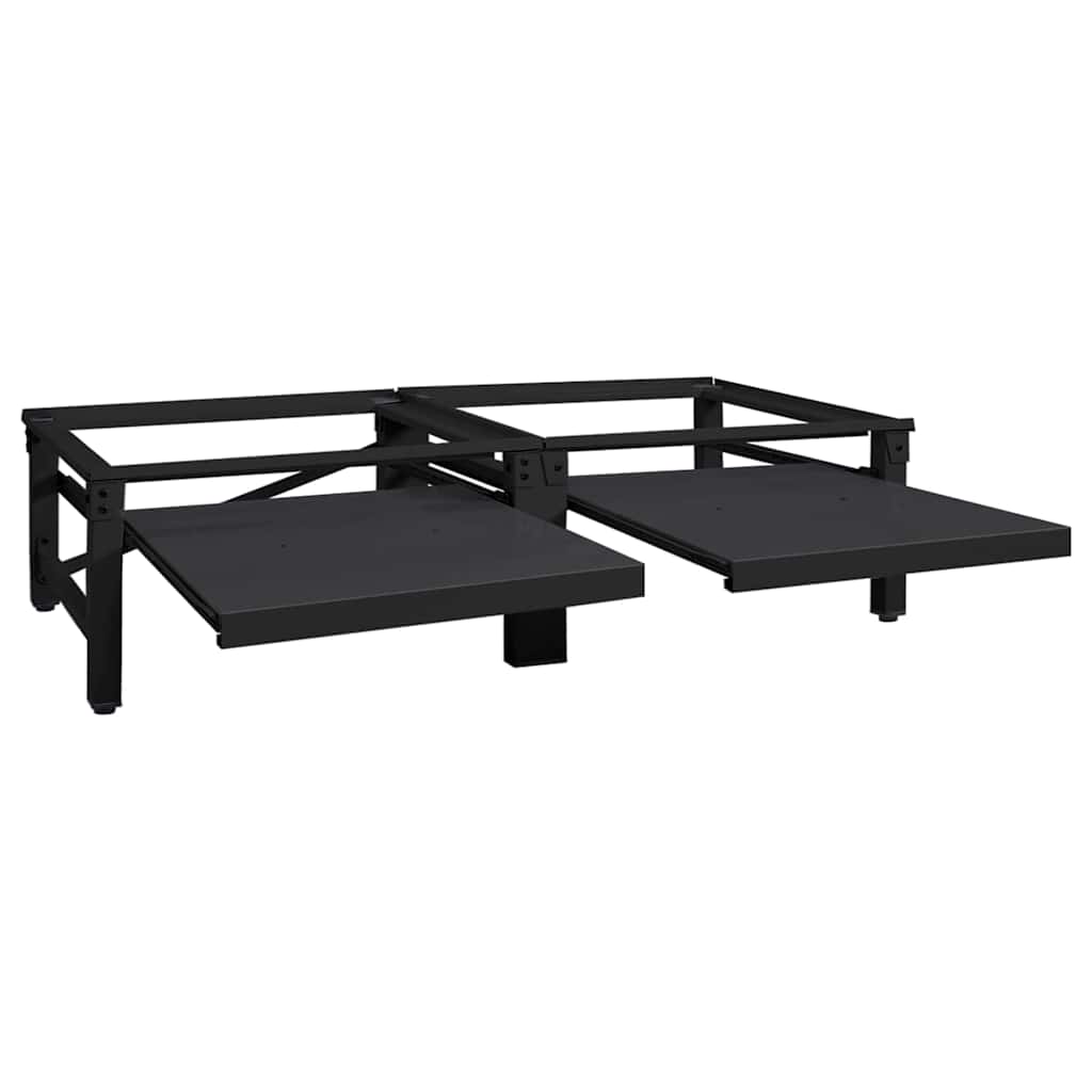 vidaXL Βάση Πλυντηρίου Ρούχων 2 τεμ. Μαύρο 124,5 x 61,5 x 32,5 εκ